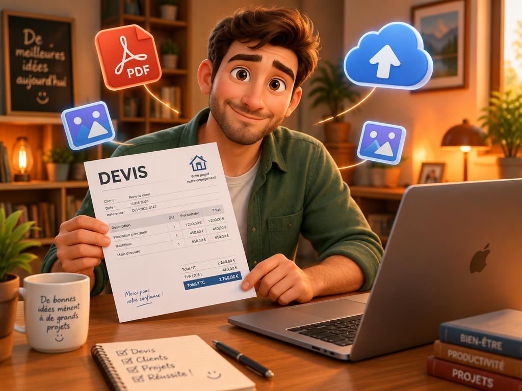 Propriétaire envoyant son devis en ligne